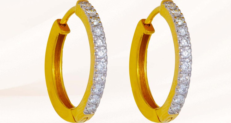 Diamond Hoop Earrings For Women