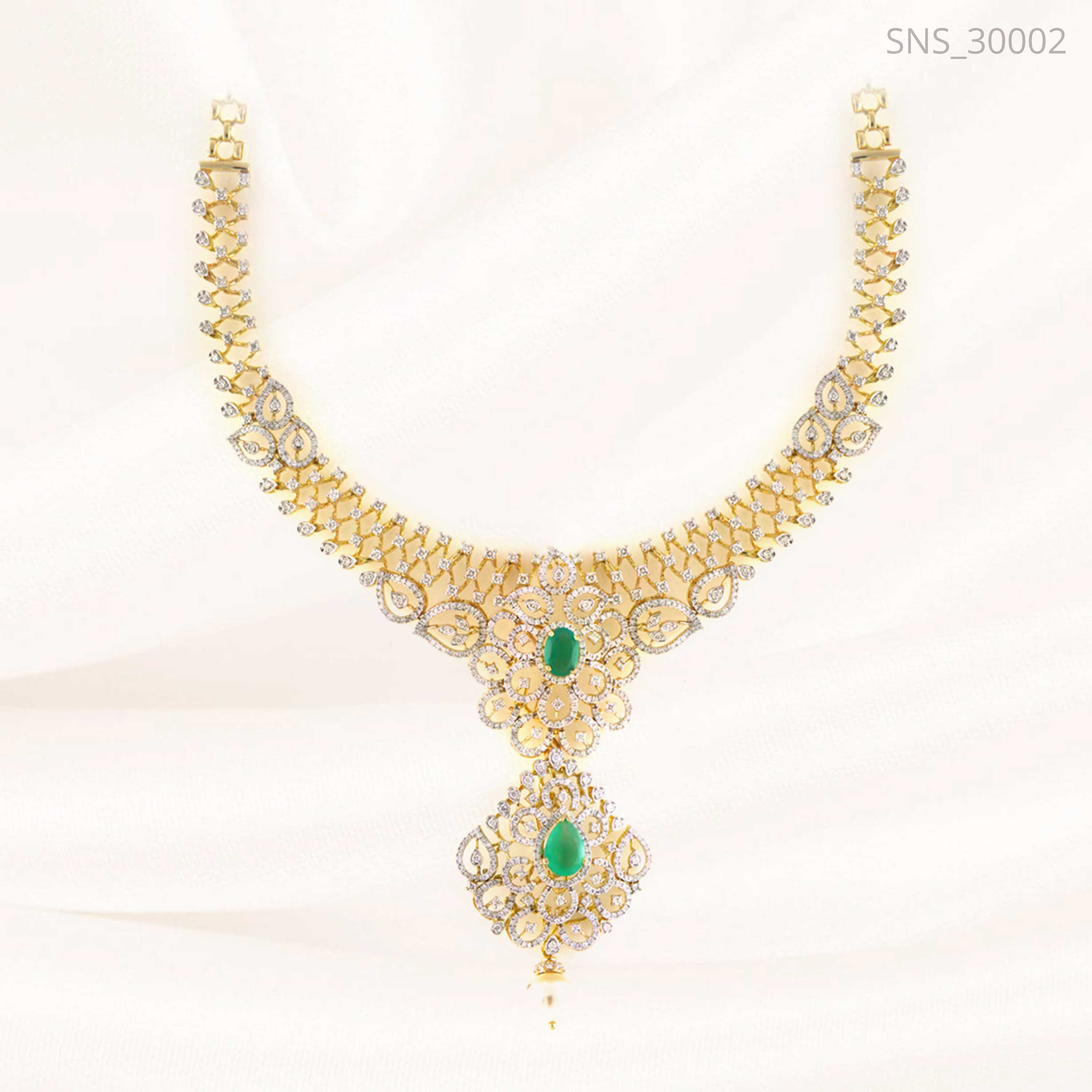 Diamond Necklace Set With Tika for Women